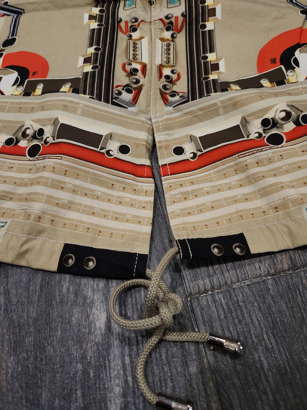 Givenchy Multicolor Geometric Drawstring Shorts Kilt - Picture 10 of 14